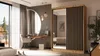 A bedroom scene featuring a wardrobe, vanity, and bed. Produktbild-Vorschau