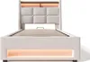 OKWISH Lit tapissier 90x200cm avec coffre,Lit coffre Lit Voir les images du produit 8
