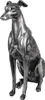 A silver-colored decorative dog figurine. Náhled obrázku produktu