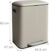 Kosz na śmieci Relaxdays, 2 komory, 2 x 20 l, wyjmowane Podgląd zdjęcia produktu 4