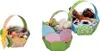 A collage of three decorative Easter baskets filled with candy and Easter eggs. Náhled obrázku produktu
