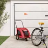 vidaXL Príves na bicykel Psy Červená látka Oxford a Náhľad obrázku produktu 2