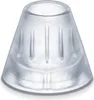A close-up studio shot of a clear, conical attachment for a pore cleaner. Produktbild-Vorschau