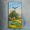 Wandbild Leinwand Bilder mit Uhr 30x60 Wiese Blume Bäume Produktbild-Vorschau 2