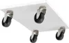 The underside of a white platform with four black casters attached. Náhľad obrázku produktu