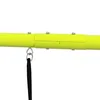 A close-up view of a yellow swing set bar with a black strap hanging from it. Produktbild-Vorschau