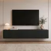Geriffelter hängender TV-Schrank, 170x34x33 cm, Schwarz Produktbild-Vorschau 3