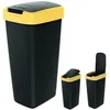 Cestino con coperchio giallo brillante - nero COMPACTA Q Anteprima dell’immagine prodotto 1