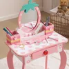 A child's vanity table with a mirror and accessories. Podgląd zdjęcia produktu