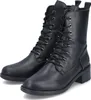 A pair of black lace-up boots. Podgląd zdjęcia produktu
