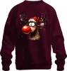 Vtipný jelení sob Rudolf Moose - vánoční svetr, bordó, L Náhled obrázku produktu 1