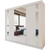 A white sliding door wardrobe with mirrored panels, reflecting a bedroom interior. Produktbild-Vorschau