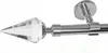 Edelstahl Look Gardinenstange 20mm Deckenträger 1-läufig Produktbild-Vorschau 1