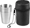 A set of stainless steel shot glasses and a black carrying case. Podgląd zdjęcia produktu