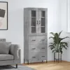 vidaXL Highboard Betongrau 69,5x34x180 cm Holzwerkstoff Produktbild-Vorschau 1