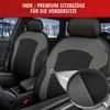 Interior of a car showing two front seat covers, with a close-up of the fabric texture. Produktbild-Vorschau