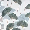 Baumwolle 100% Ginkgo-Blätter salbeigrün auf hellgrauem Produktbild-Vorschau 1