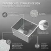 ML-Design Küchenspüle mit Ab- und Überlaufgarnitur, Silber, Produktbild-Vorschau 3