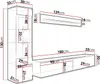A diagram showing the dimensions of a modular living room furniture set. Náhled obrázku produktu