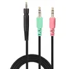 A gaming headphone cable with three connectors on a white background. Náhled obrázku produktu
