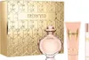 A gift set of Paco Rabanne Olympea perfume, including a perfume bottle, a lotion tube, and a rollerball perfume, displayed on a white background. Produktbild-Vorschau