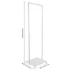 A white metal garment rack with dimensions indicated. Náhled obrázku produktu