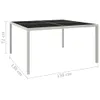 vidaXL Gartentisch 130x130x72 cm Grau Stahl und Glas Anteprima dell’immagine prodotto 4