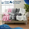 Feluna grofgebreide deken roze maat M, chunky knit plaid en Productafbeelding-voorbeeld 4
