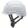 A white uvex protective helmet with black straps. Produktbild-Vorschau