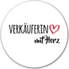 Huuraa Aufkleber Verkäuferin mit Herz 10cm rund Sticker Produktbild-Vorschau 1