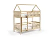 A wooden bunk bed with a house-shaped frame, shown against a white background. Produktbild-Vorschau