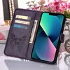 iPhone 14 Hülle, Schmetterling Prägung Flip Leder Produktbild-Vorschau 5