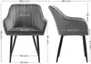 A size chart for a chair, showing dimensions from different angles. Produktbild-Vorschau