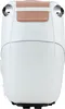 A white massage chair with beige headrest and silver accents. Produktbild-Vorschau