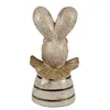 Clayre & Eef Figur Kaninchen 20 cm Weiß Goldfarbig Produktbild-Vorschau 3