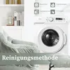 A washing machine and a chair are shown in a room, with icons and text indicating cleaning methods. Náhled obrázku produktu