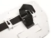 A close-up view of a black strap and buckle attached to a white surface, likely part of a camera or electronic device. Produktbild-Vorschau