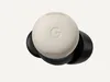 A top-down view of a pair of white and black Google Pixel Buds Pro. Produktbild-Vorschau
