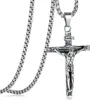 Kreuz Halskette Herren Edelstahl Jesus Anhänger 61 cm Produktbild-Vorschau 1