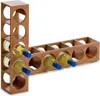A bamboo wine rack holding several bottles of white wine. Náhľad obrázku produktu