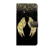 A black phone case with gold angel wings and gold glitter. Produktbild-Vorschau