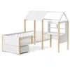 LVHOM Hausbett 90x200cm mit Schublade, Kinderbett mit Produktbild-Vorschau 2