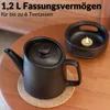 DEKAZIA® Teekanne mit Stövchen Porzellan | Teekanne mit Produktbild-Vorschau 6