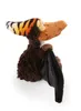 A plush toy pterodactyl with brown fur and tiger-striped wings sits against a white background. Anteprima dell’immagine prodotto
