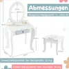 COSTWAY Dětský toaletní stolek, dřevěný toaletní stolek 2 v Náhled obrázku produktu 5