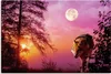 ARTland Leinwandbild Wolf im Vollmond Größe: 90x60 cm Produktbild-Vorschau 1