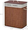 Kosz na pranie HOMCOM z bambusa wąski z pokrywką, 100 l, Podgląd zdjęcia produktu 3