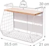 Set da 2 mensole a muro Relaxdays con cestini portafrutta, Anteprima dell’immagine prodotto 4