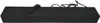 A black soundbar with a remote control on top, placed on a white background. Voir les images du produit