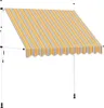 A retractable awning with yellow and gray stripes. Náhled obrázku produktu